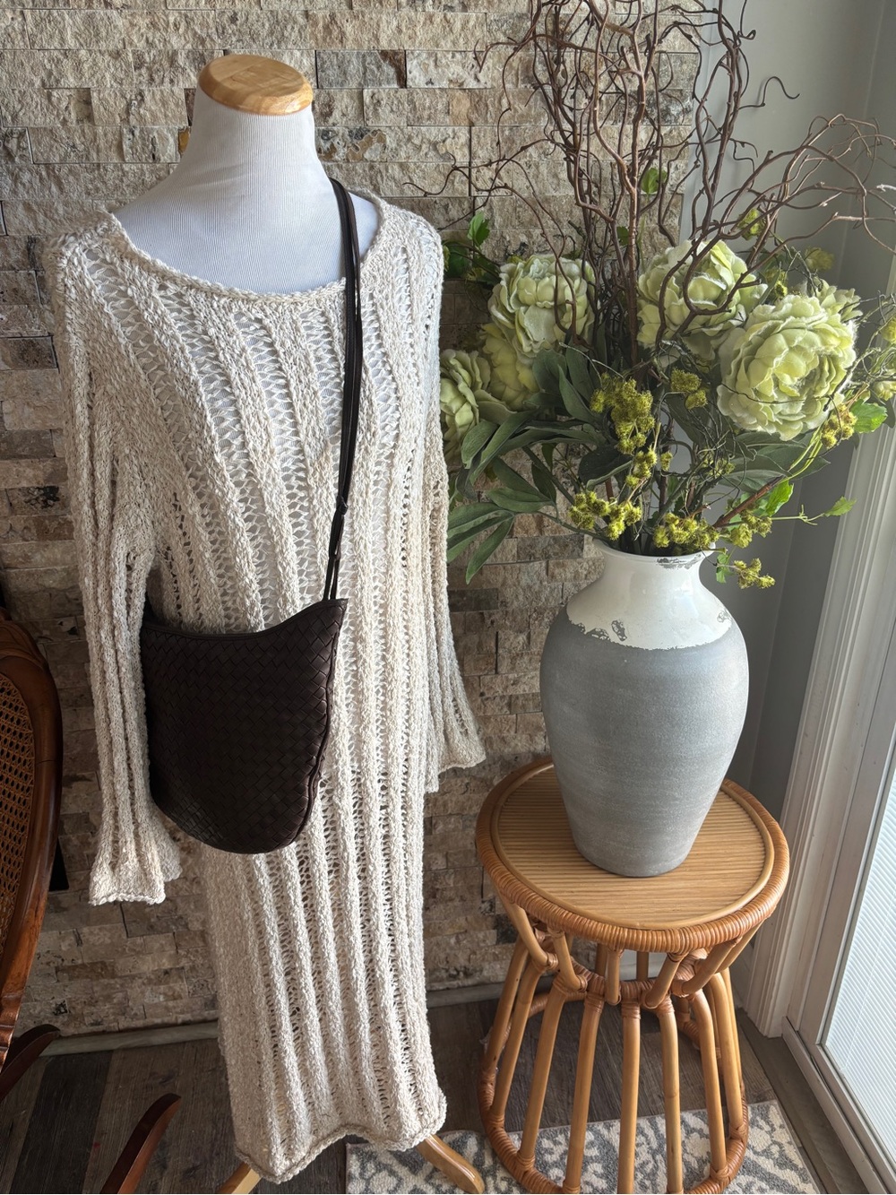H&M Cream Knit Long Sleeve Maxi Dress - Picture 8 of 8